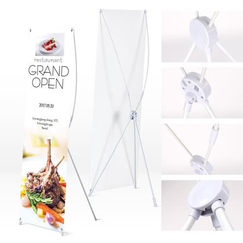 Decomy Display White Banner Plus Banner Stands for Promotion